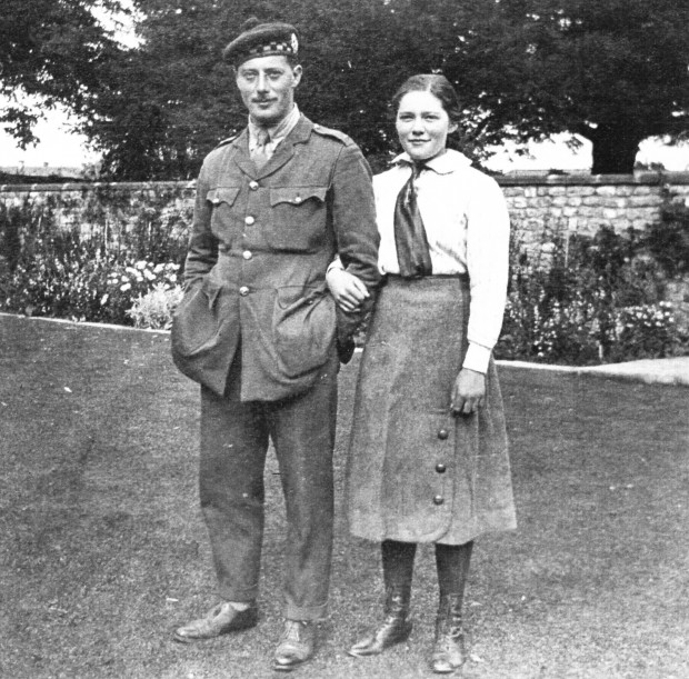 MAN OF ACTION: Left, 2nd Lieutenant Joseph Pease at Headlam Hall with his younger sister, Faith, in 1916