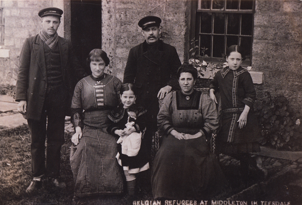 Some of the Belgian refugees in Middleton-in-Teesdale, in 1914